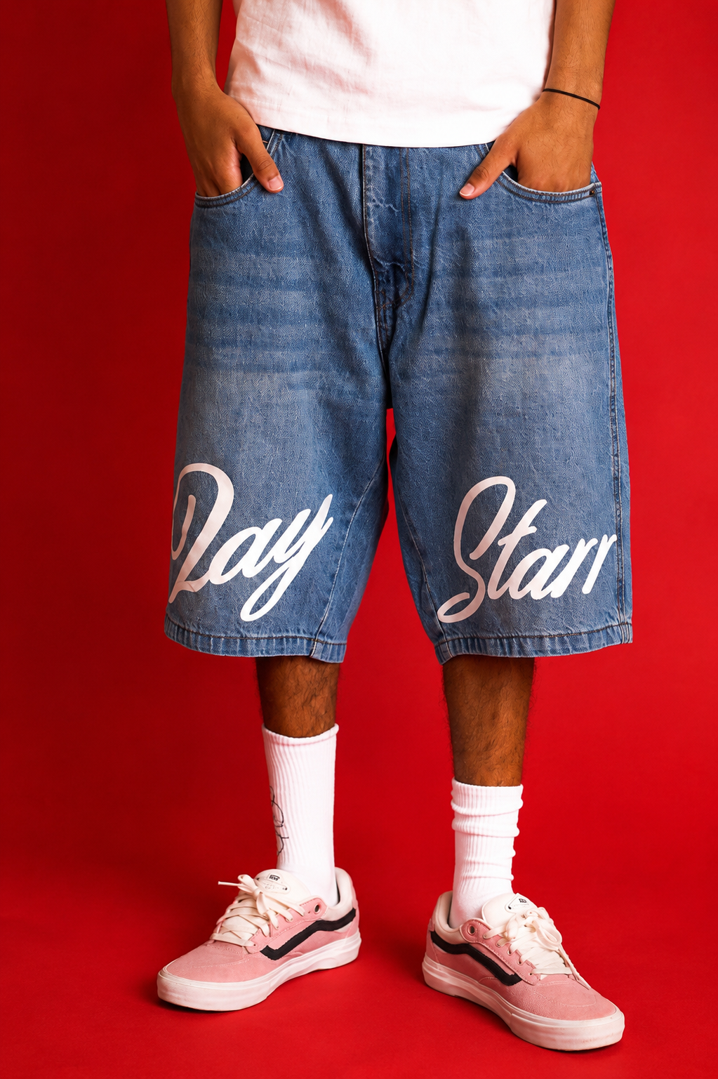 Light Wash Blue Denim Jorts